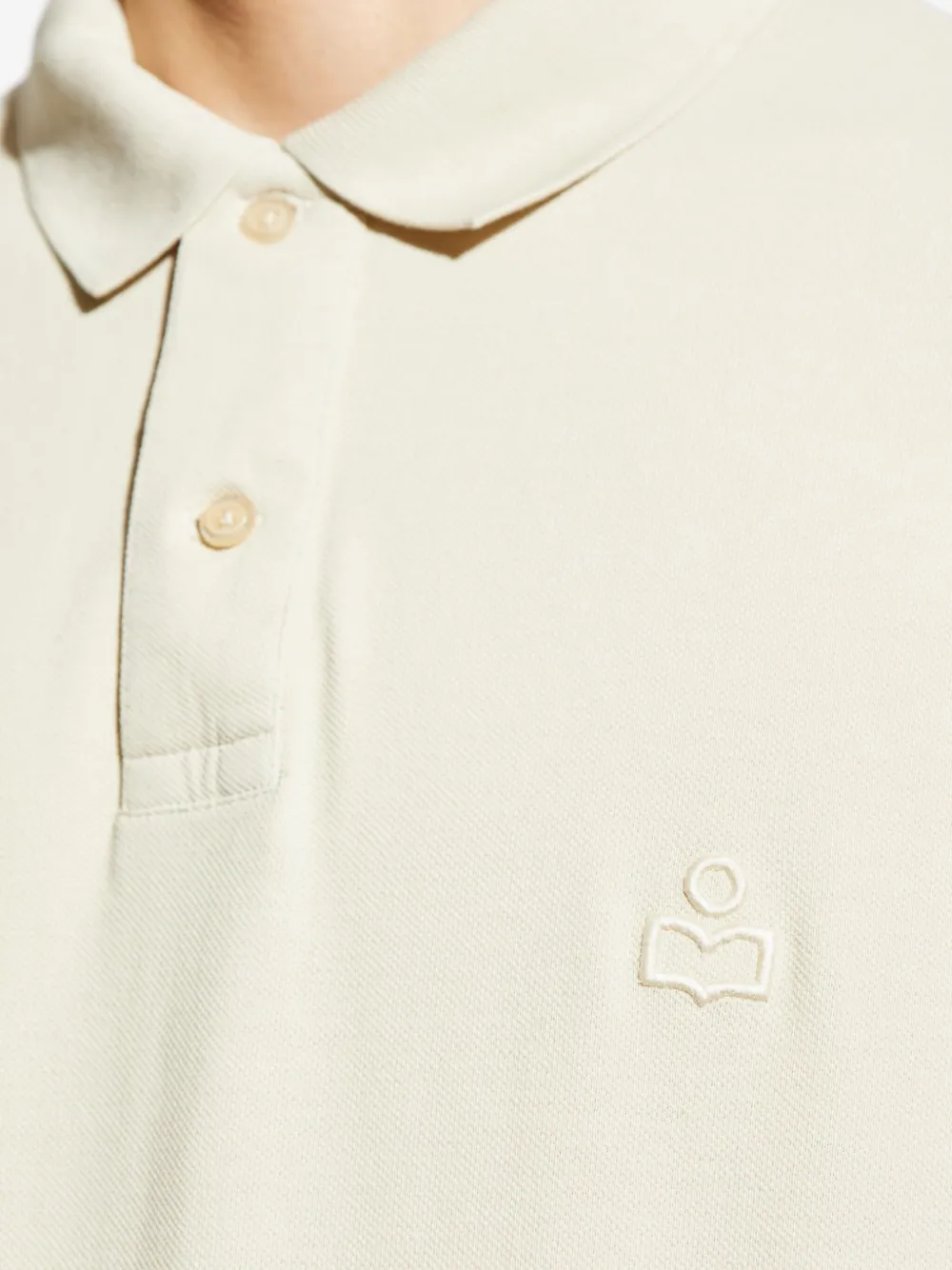 Isabel Marant Embroidered Polo Shirt In White