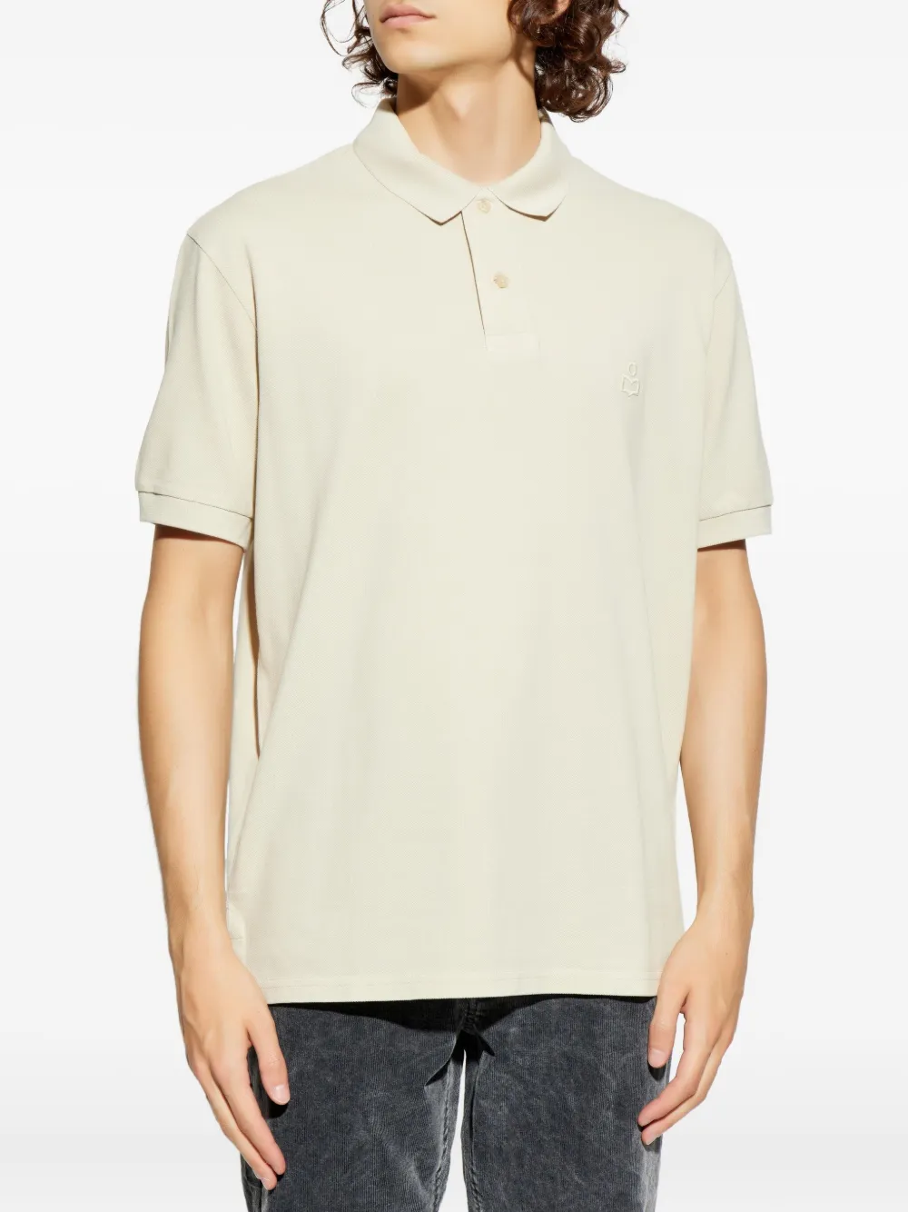 Isabel Marant Embroidered Polo Shirt In White