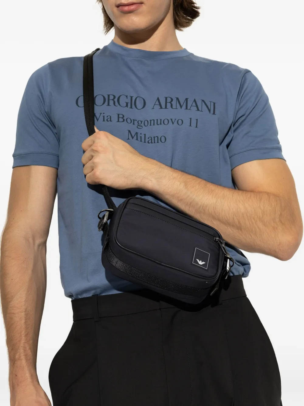 Emporio Armani Rugzak met logopatch en rits Blauw