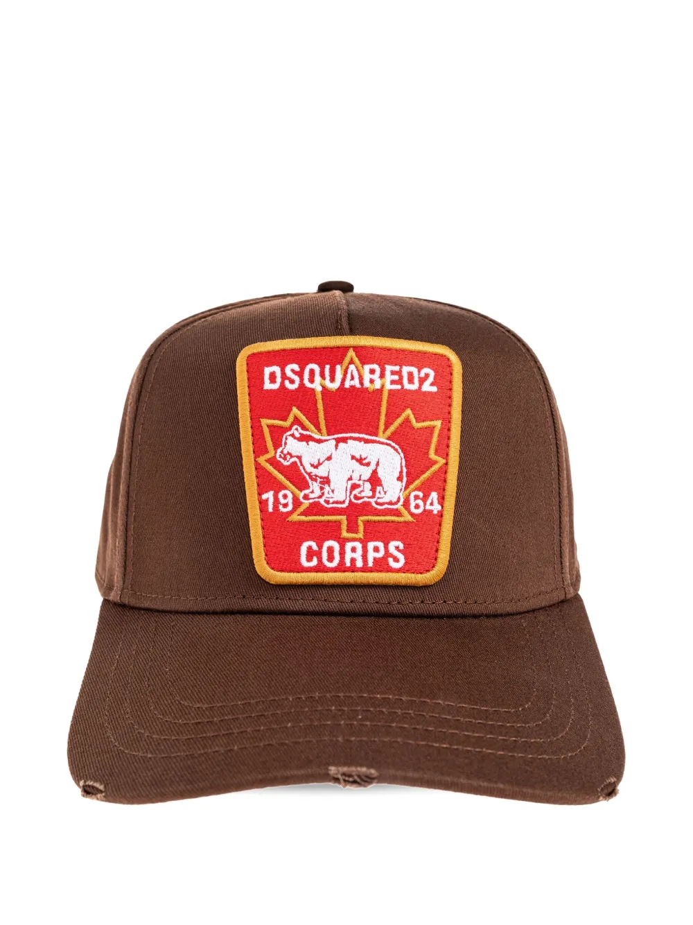 DSQUARED2 Pet met esdoornbladpatch met beer Bruin