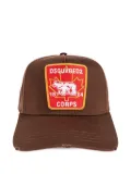 DSQUARED2 bear-maple leaf patch cap - Brown