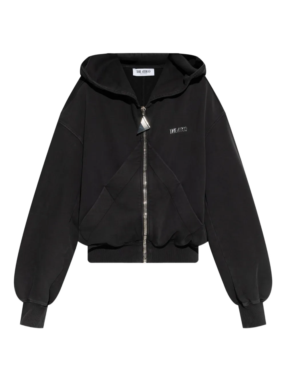 The Attico Hoodie met rits Zwart
