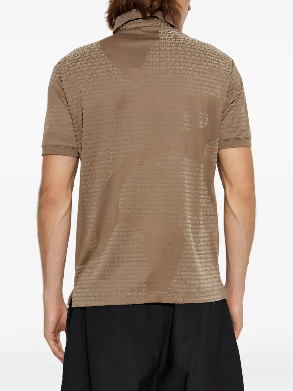 Emporio Armani Poloshirt met logo-reliëf Bruin
