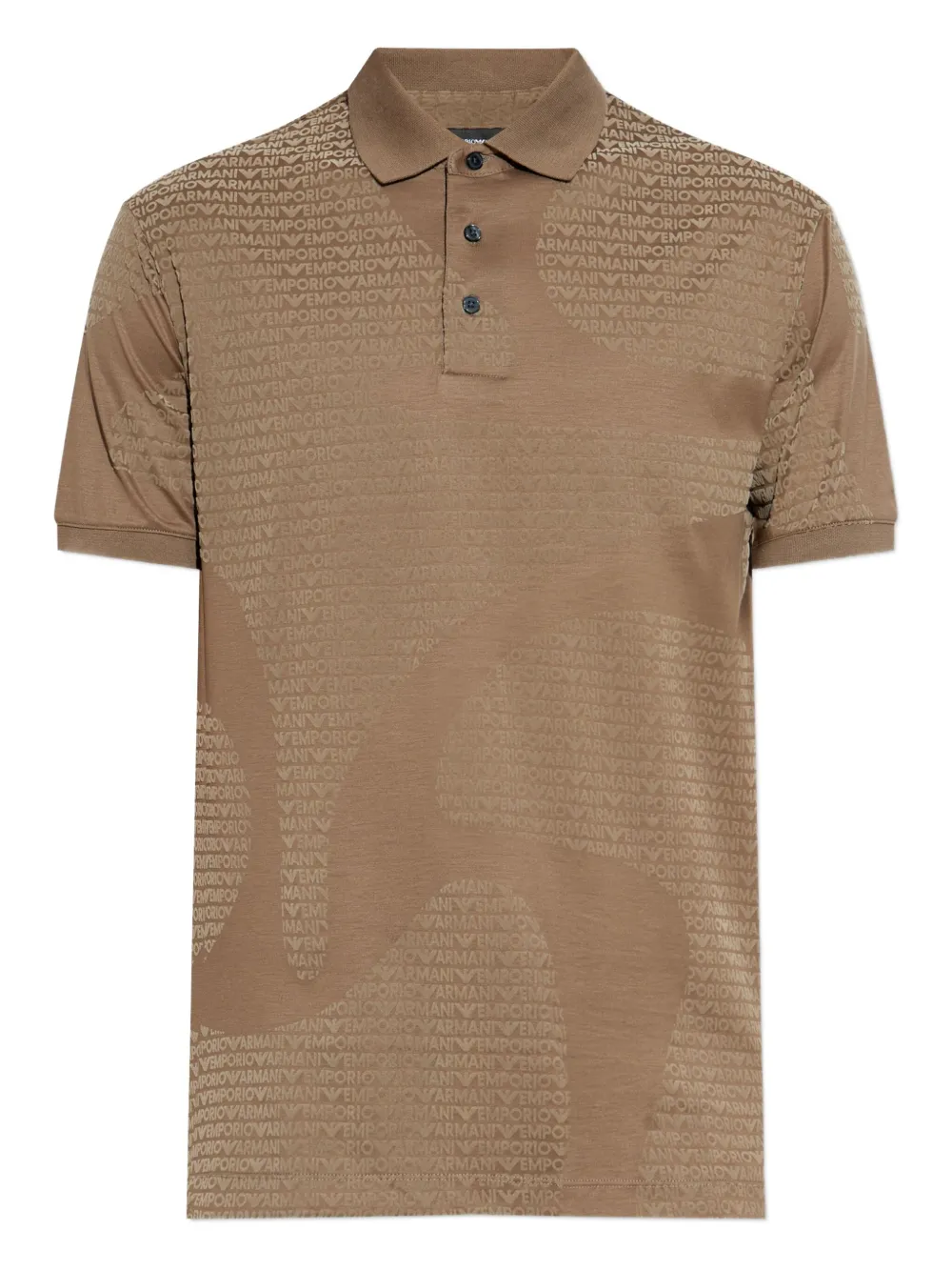 Emporio Armani Poloshirt met logo-reliëf Bruin