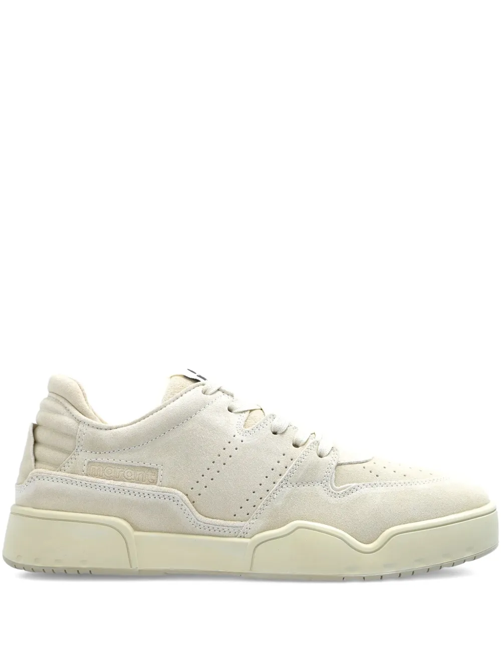 ISABEL MARANT padded-collar suede sneakers Beige
