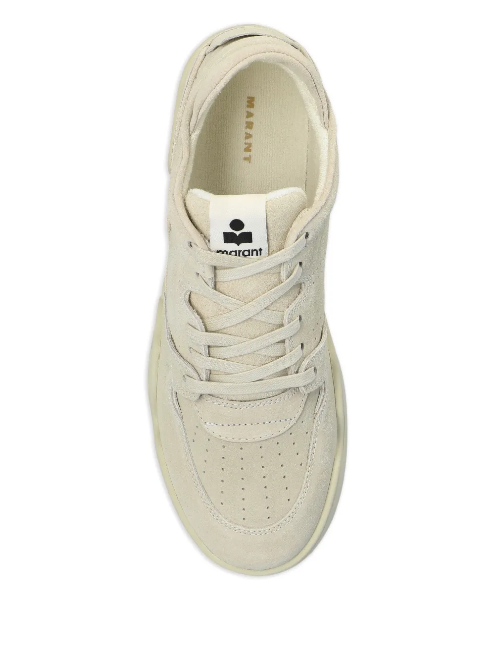 ISABEL MARANT padded-collar suede sneakers Neutrals
