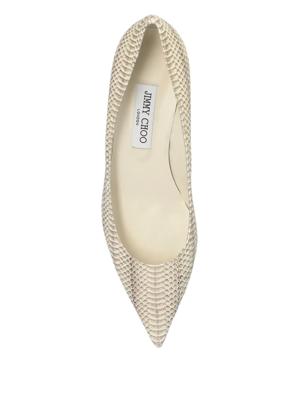 Jimmy Choo 40mm Amelia snakeskin pointed-toe pumps Beige