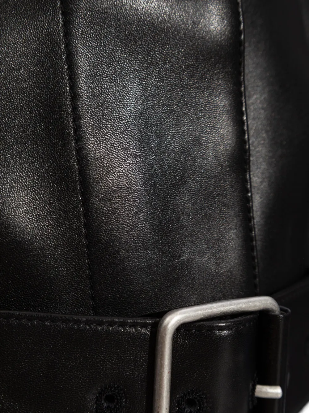 LOEWE belted nappa leather coat Zwart