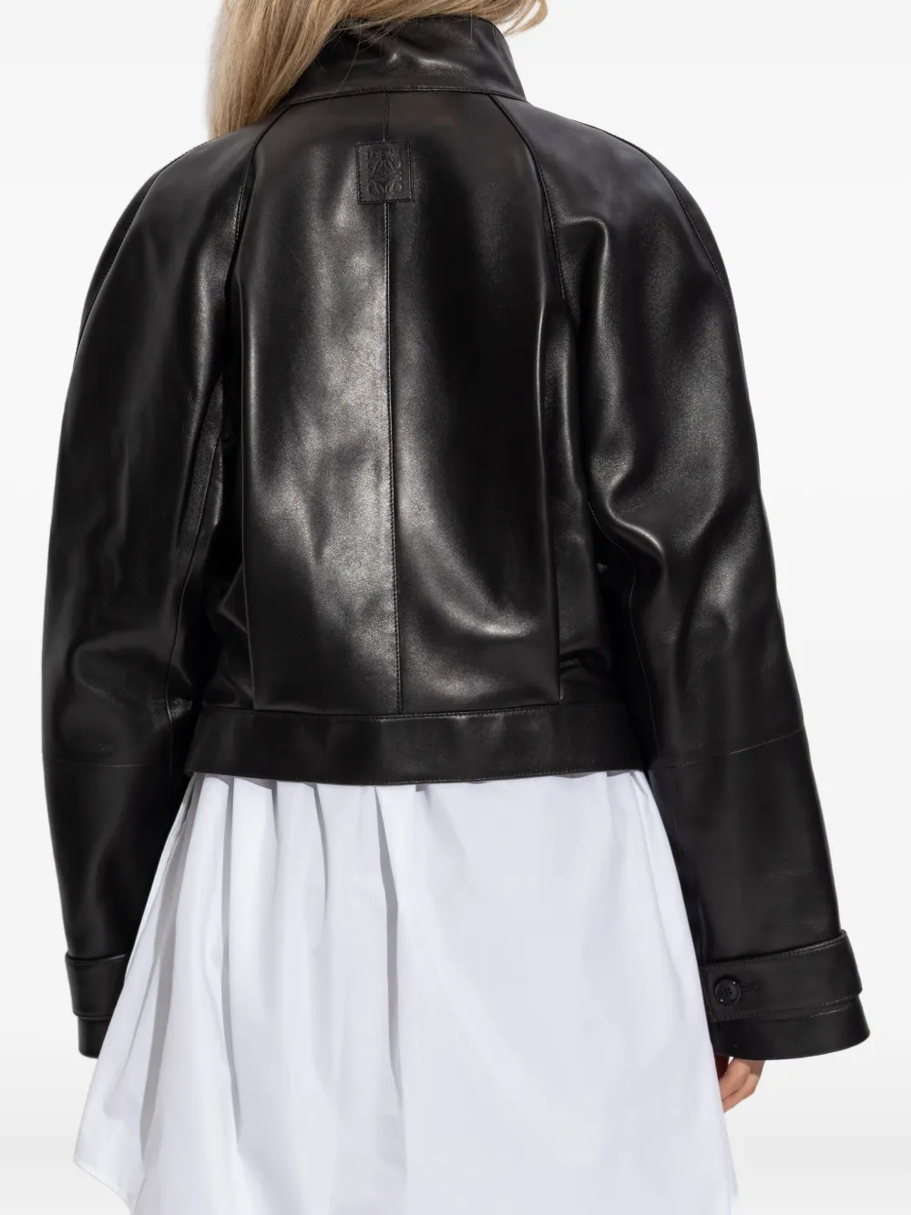 LOEWE belted nappa leather coat Zwart