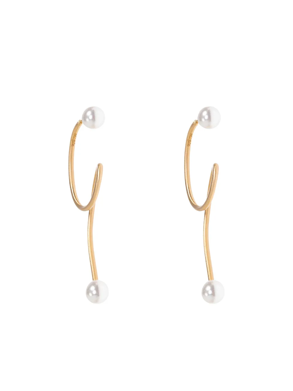 Cult Gaia Tazia Pearl-embellished Twisted Hoop Earrings In Gold