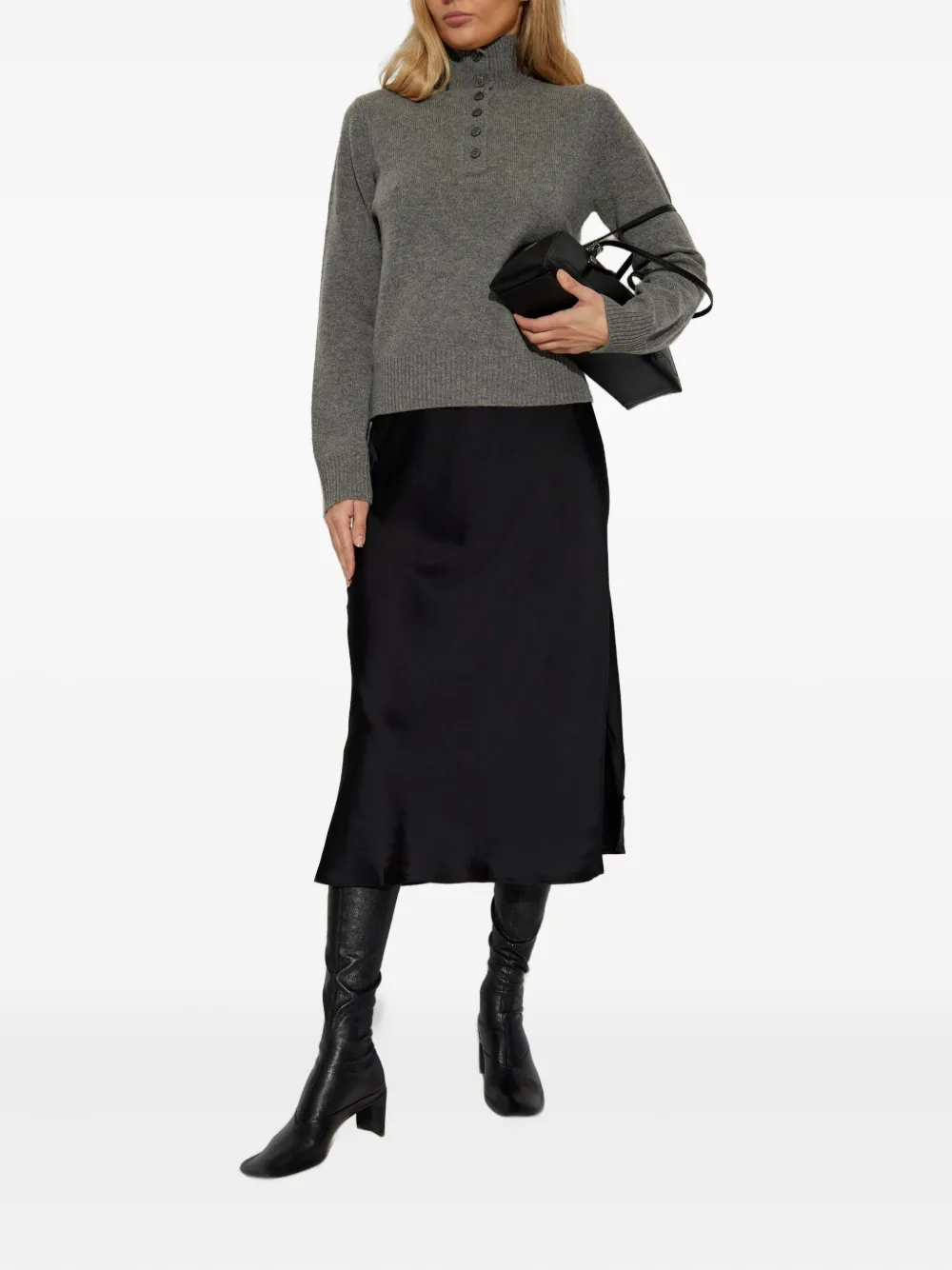 SAMSOE SAMSOE high-neck button-front sweater | Knitted Sweaters | Image 2