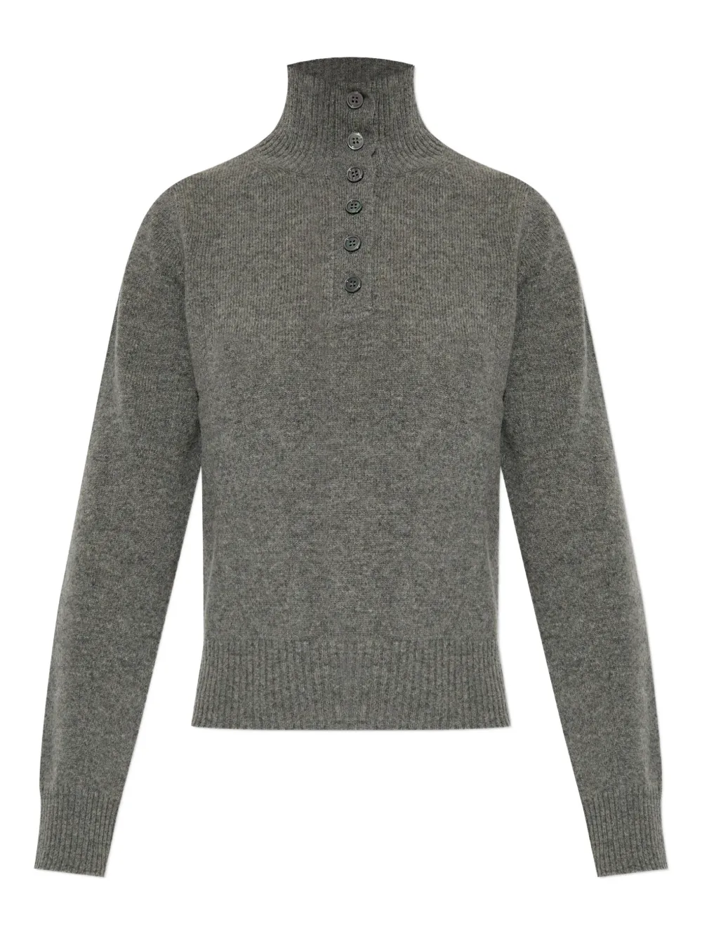 SAMSOE SAMSOE high-neck button-front sweater | Grey | Image 1