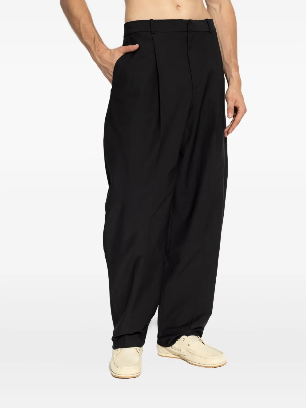 Jacquemus Broek met geplooide voorkant 990 BLACK
