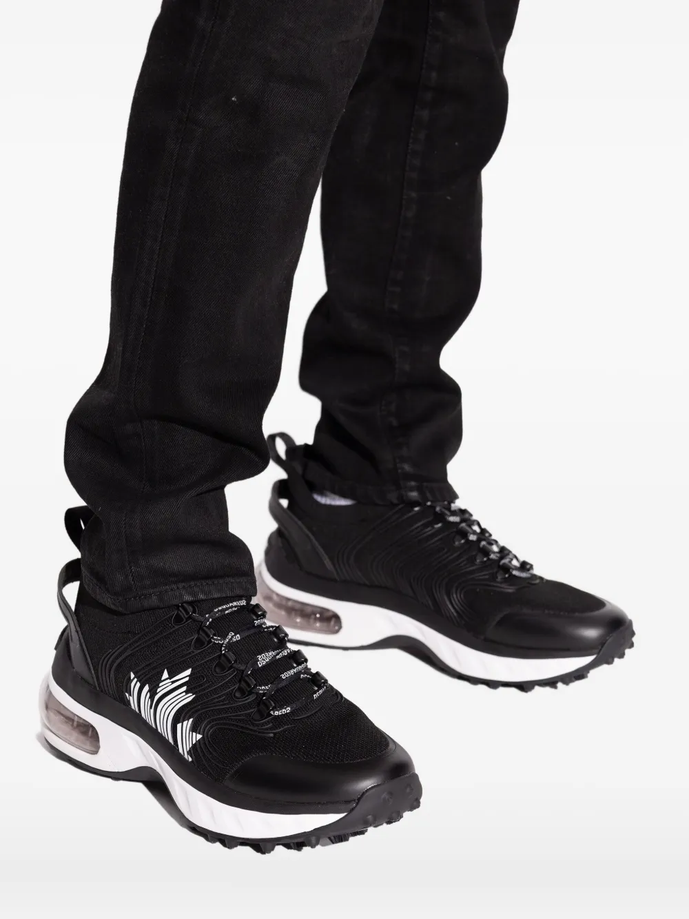 DSQUARED2 wave-pattern lace-up low-top sneakers Black