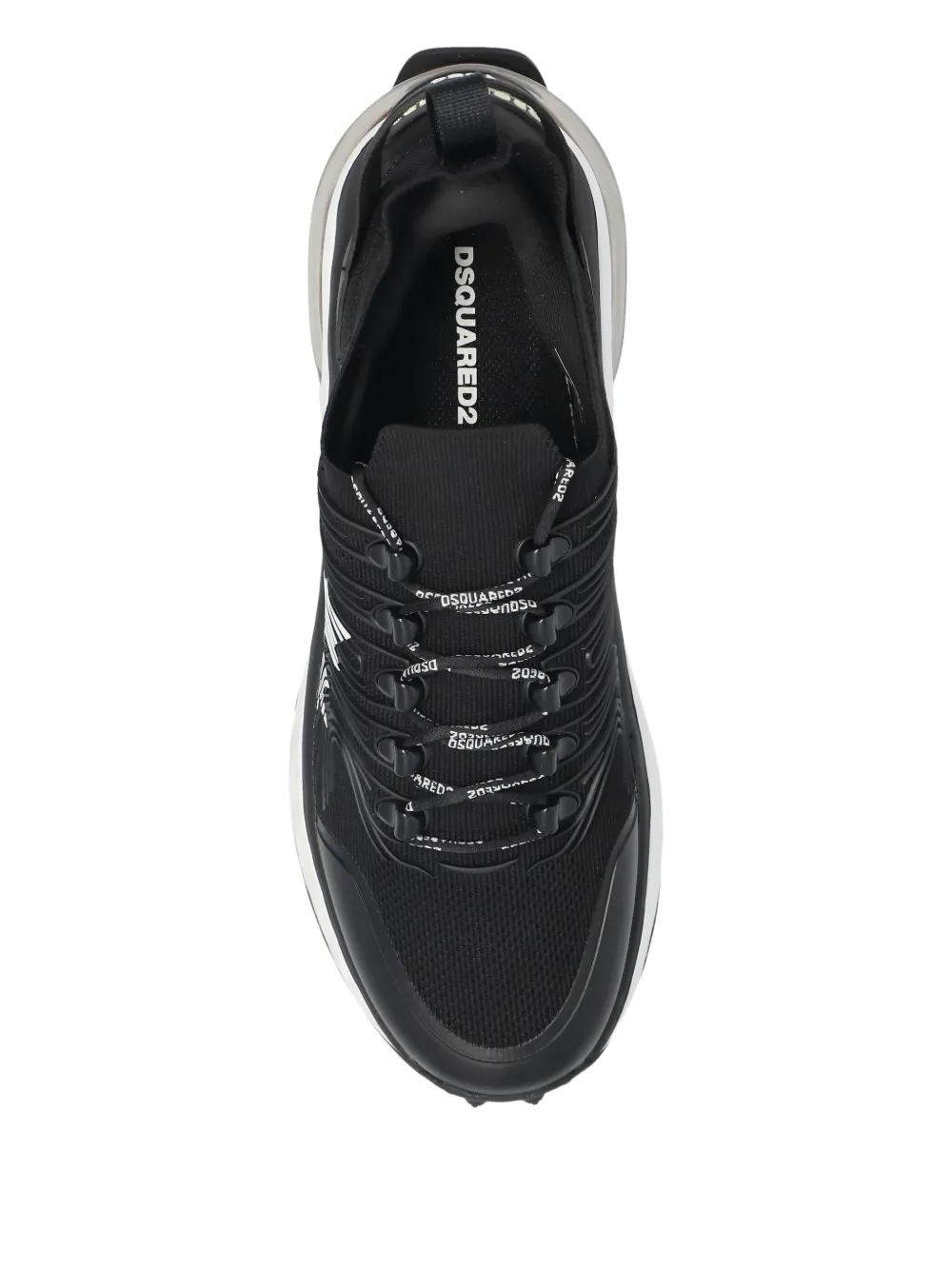 DSQUARED2 wave-pattern lace-up low-top sneakers Black