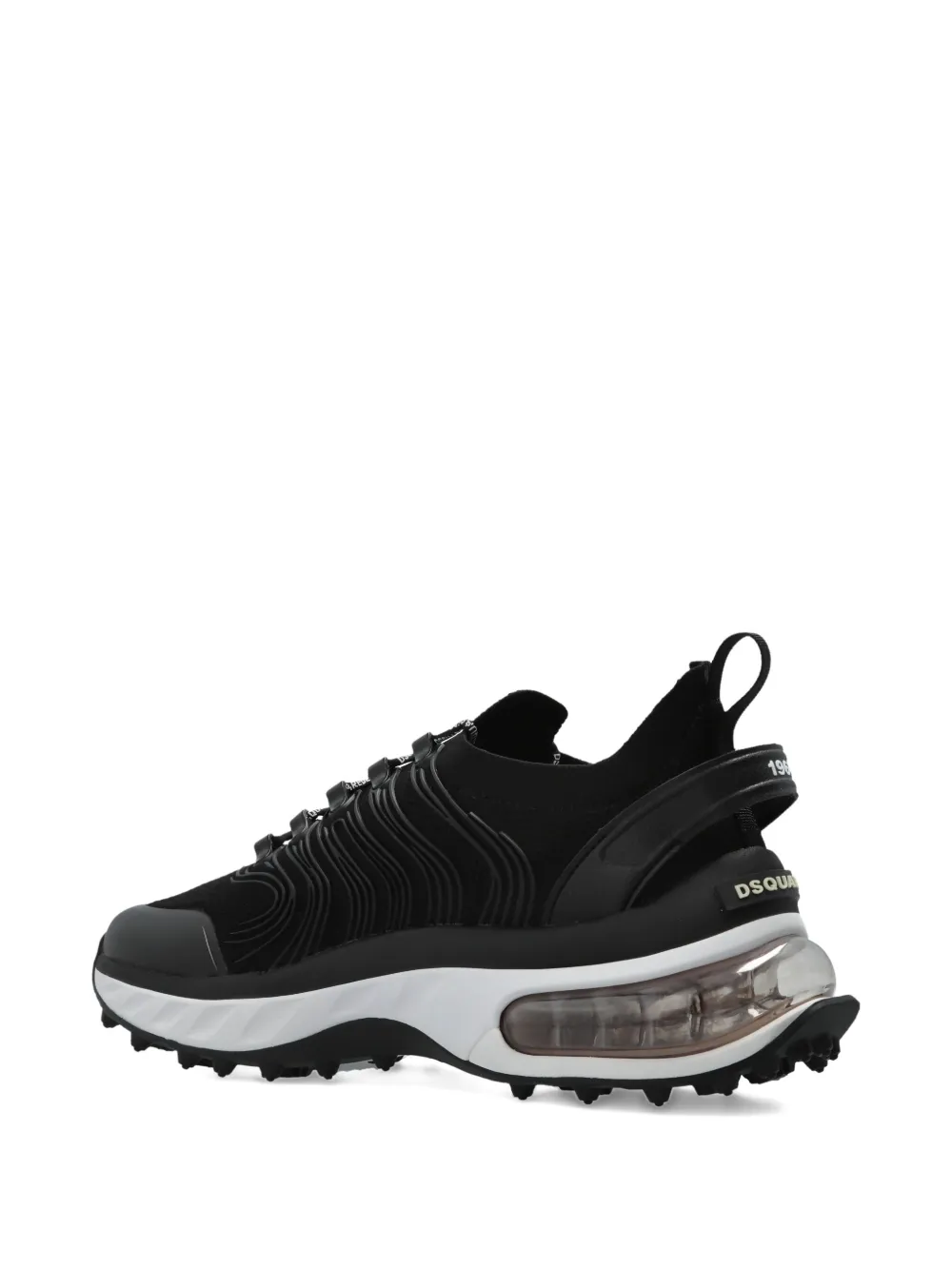 DSQUARED2 wave-pattern lace-up low-top sneakers Black