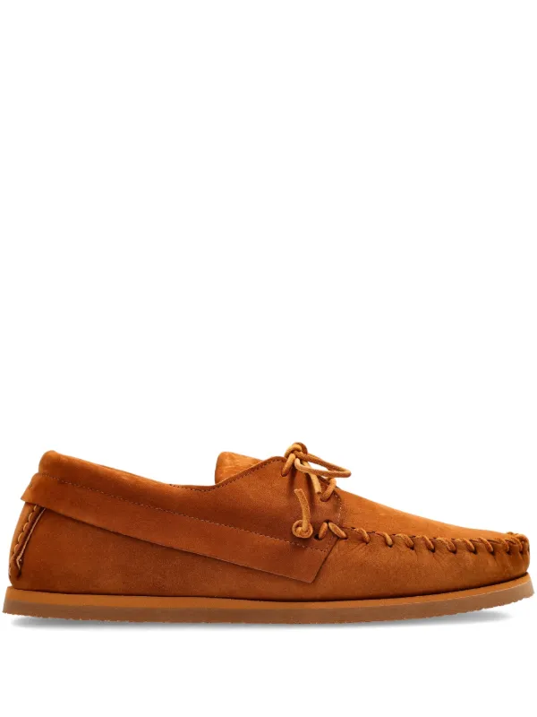 MARANT Leather lace-up Moccasin Boat Shoes Brown