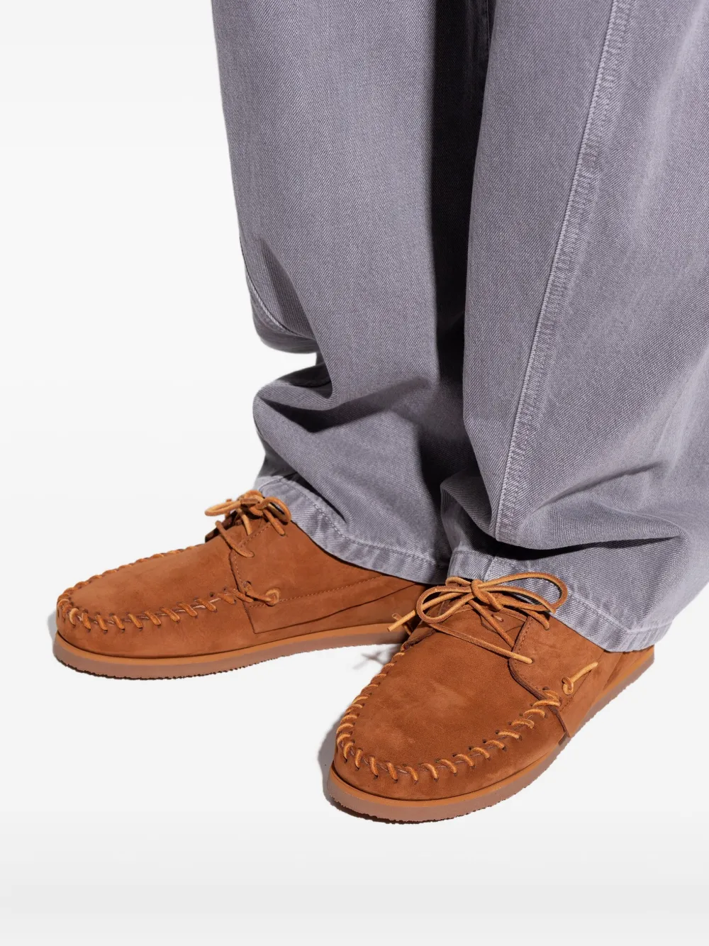 MARANT Leren mocassin bootschoenen met veters Bruin