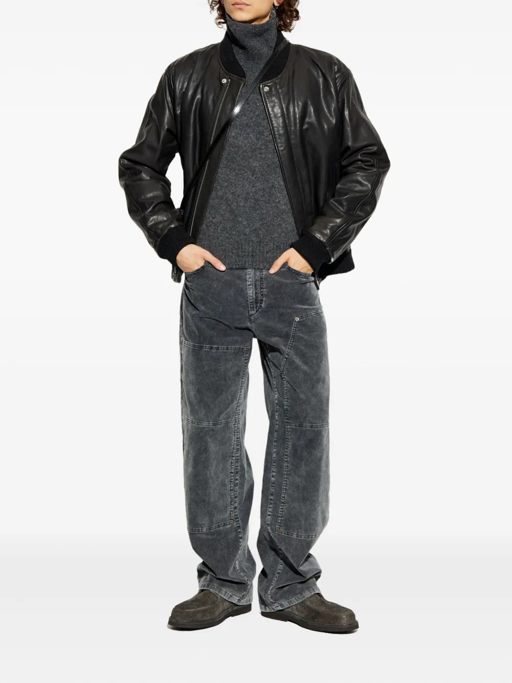 MARANT corduroy panelled trousers - Zwart