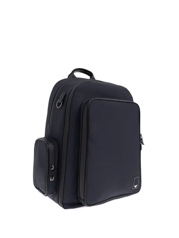 armani laptop backpack Emporio Armani logo-patch Adjustable Backpack | Blue