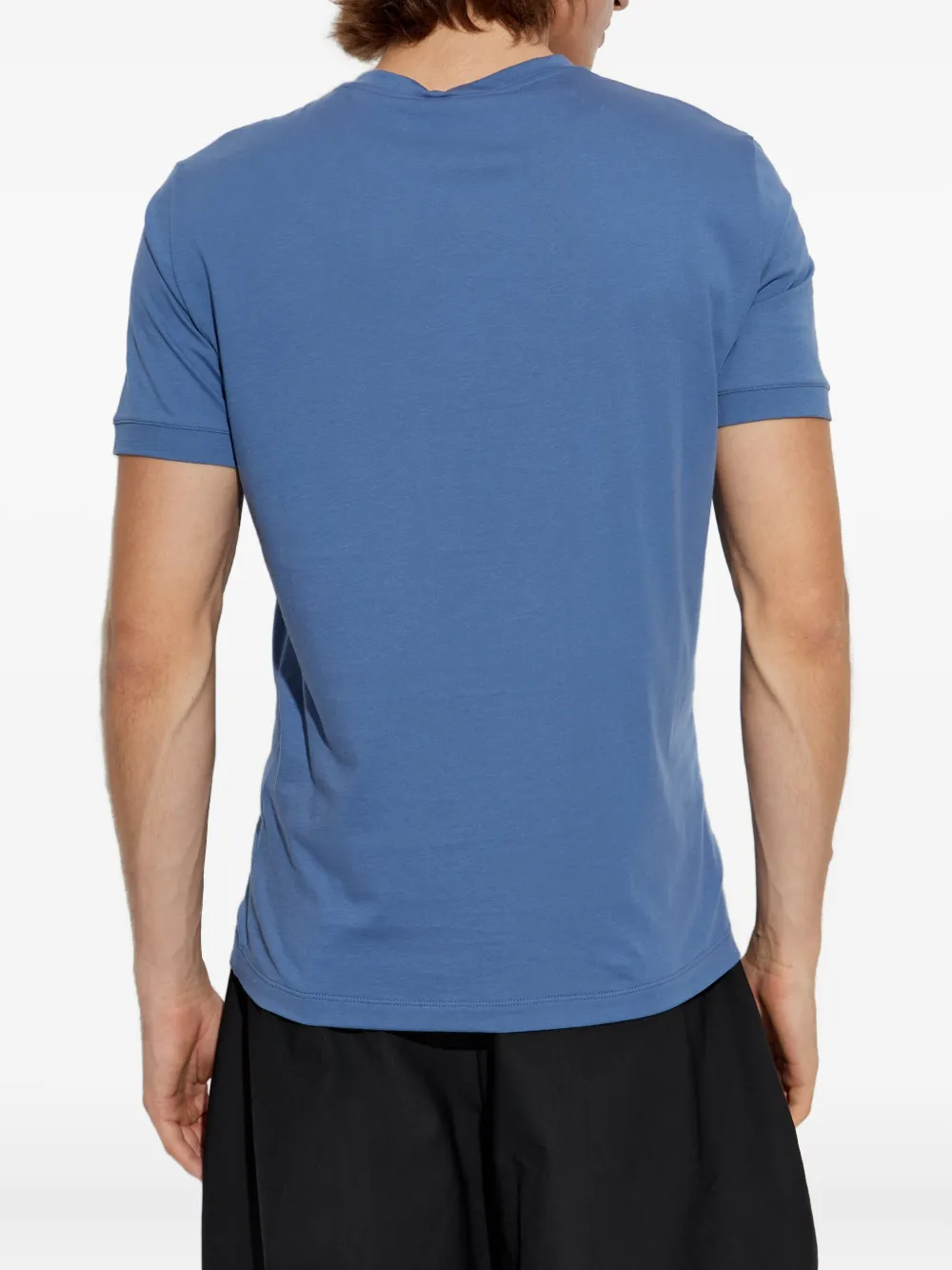 Giorgio Armani Katoenen T-shirt met logoprint Blauw
