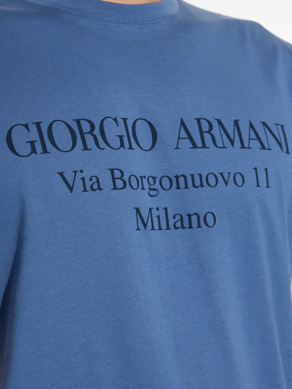 Giorgio Armani Katoenen T-shirt met logoprint Blauw
