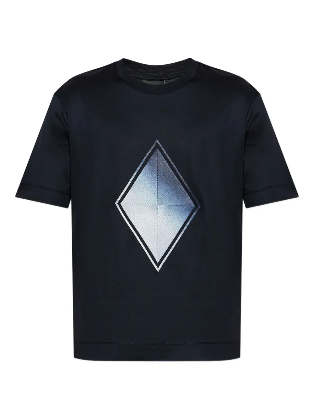 Emporio Armani diamond-print T-shirt - ブルー Emporio Armani diamond-print T-shirt - ブルー