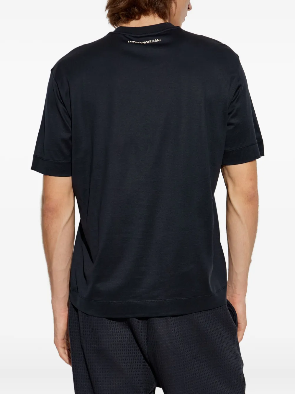 Emporio Armani T-shirt met diamantprint Blauw