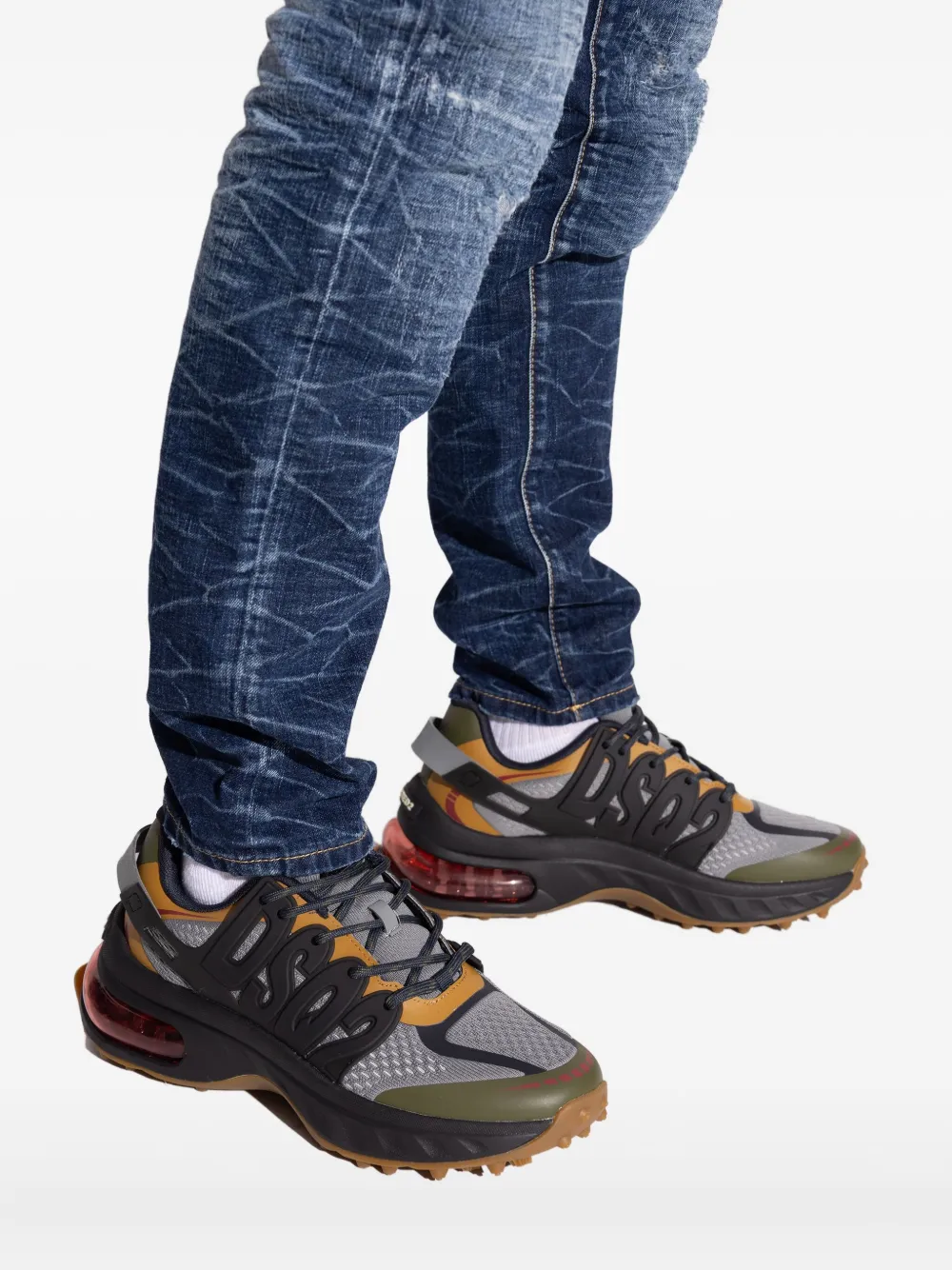 DSQUARED2 lace-up panelled low-top sneakers Black