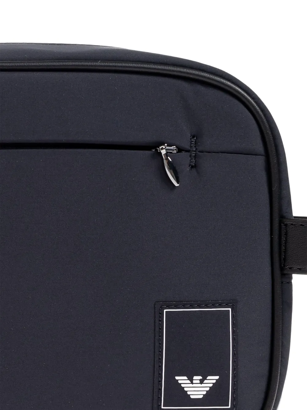 Emporio Armani Clutch met logopatch en voorzak Blauw