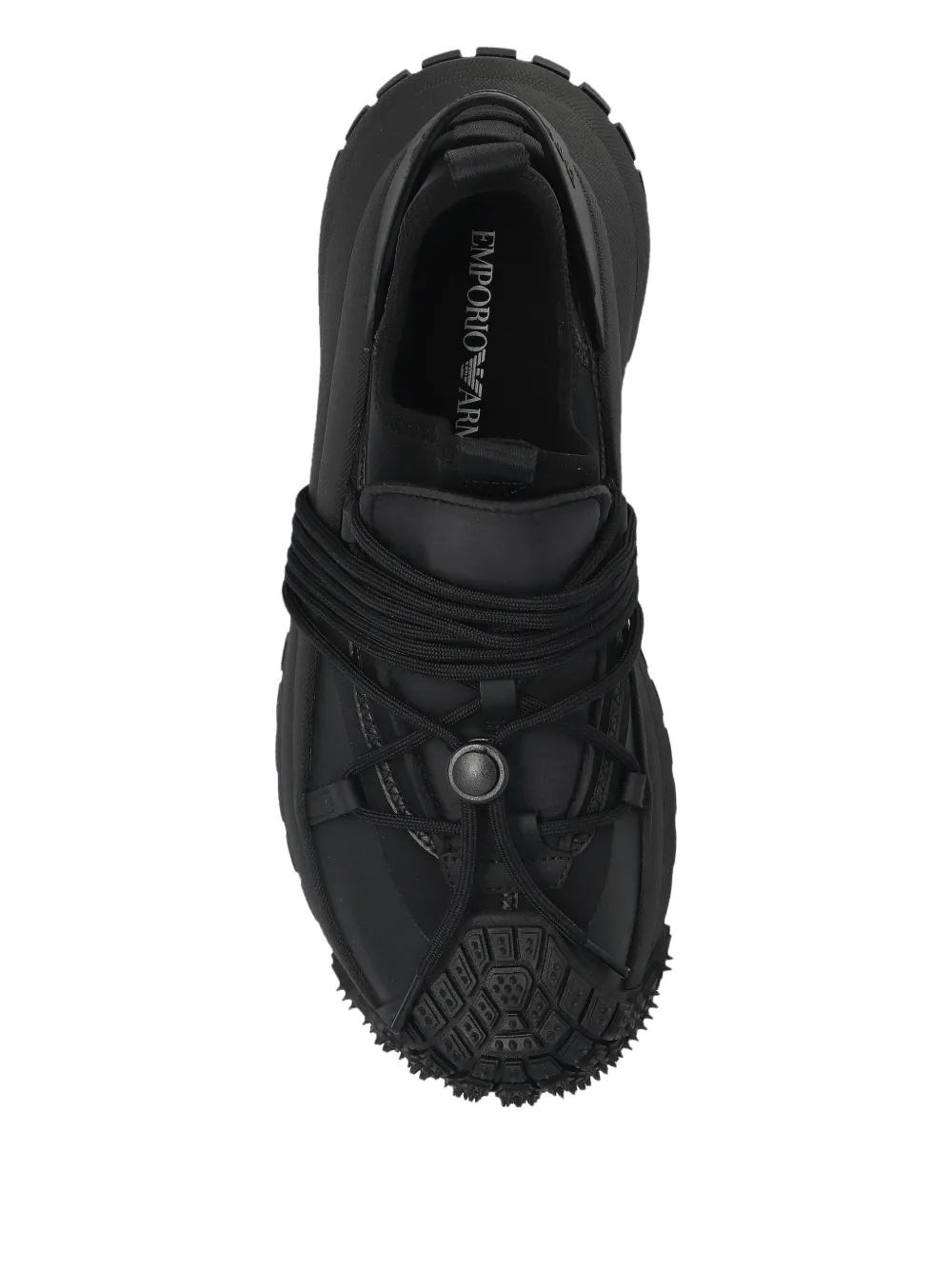 Emporio Armani lace-up studded sneakers Black