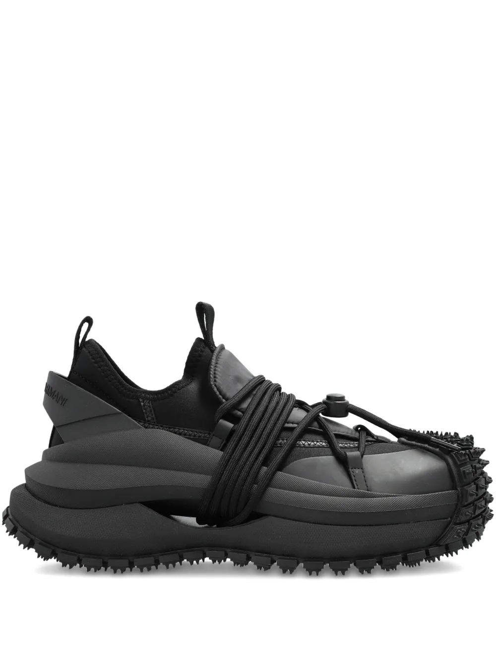 Emporio Armani lace-up studded sneakers Black