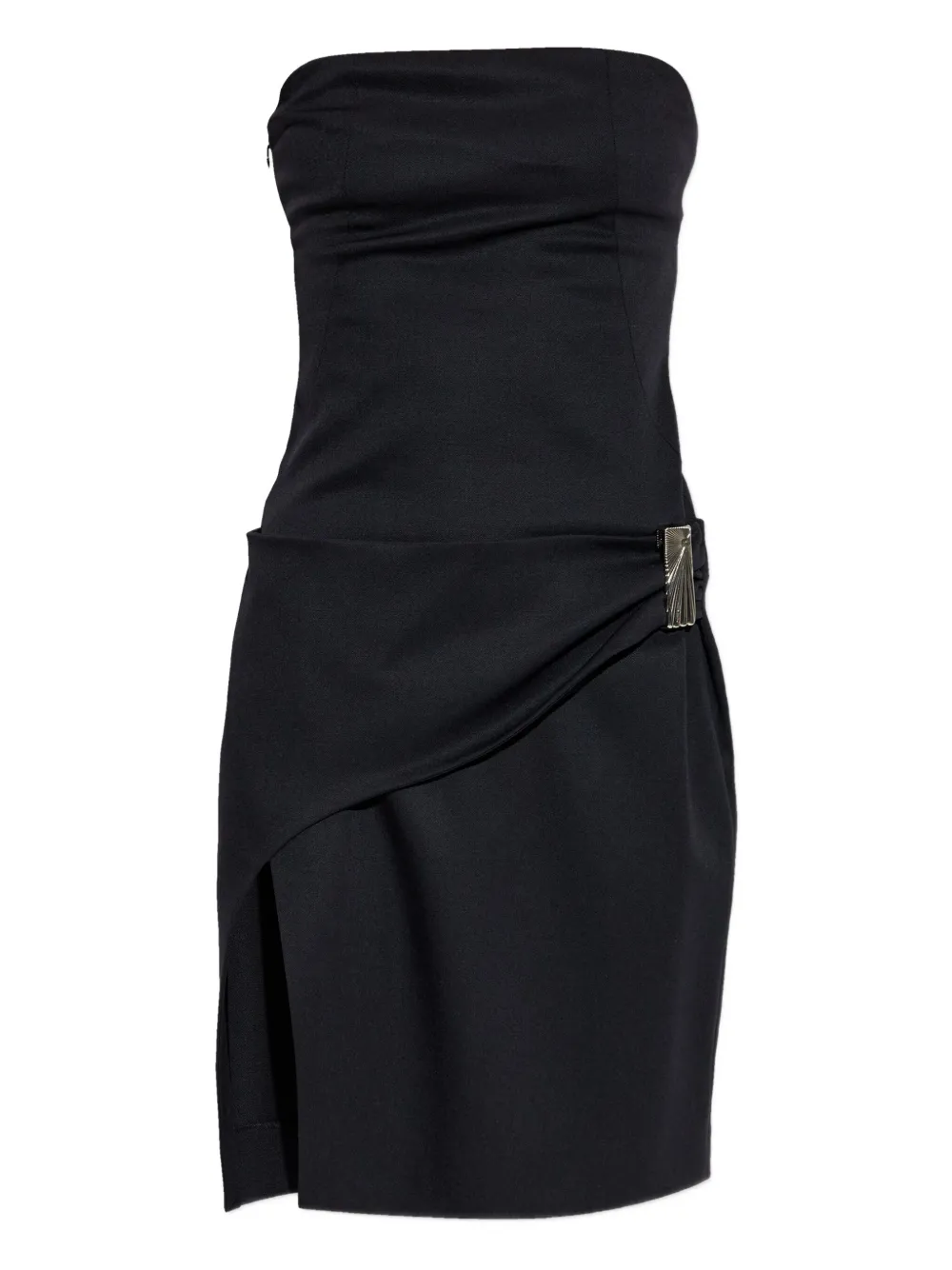 The Attico Strapless mini-jurk met zijsplit Zwart