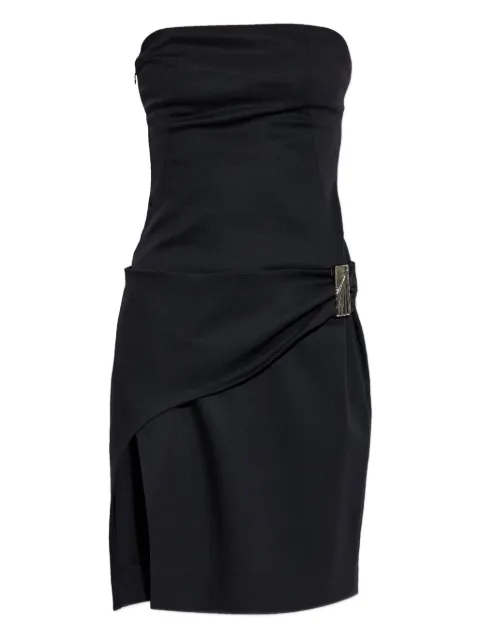 The Attico strapless side-slit mini dress