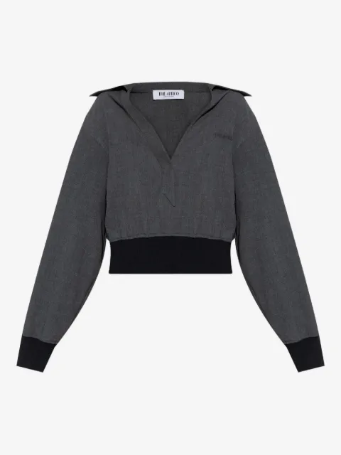 The Attico banded-cuff collared top