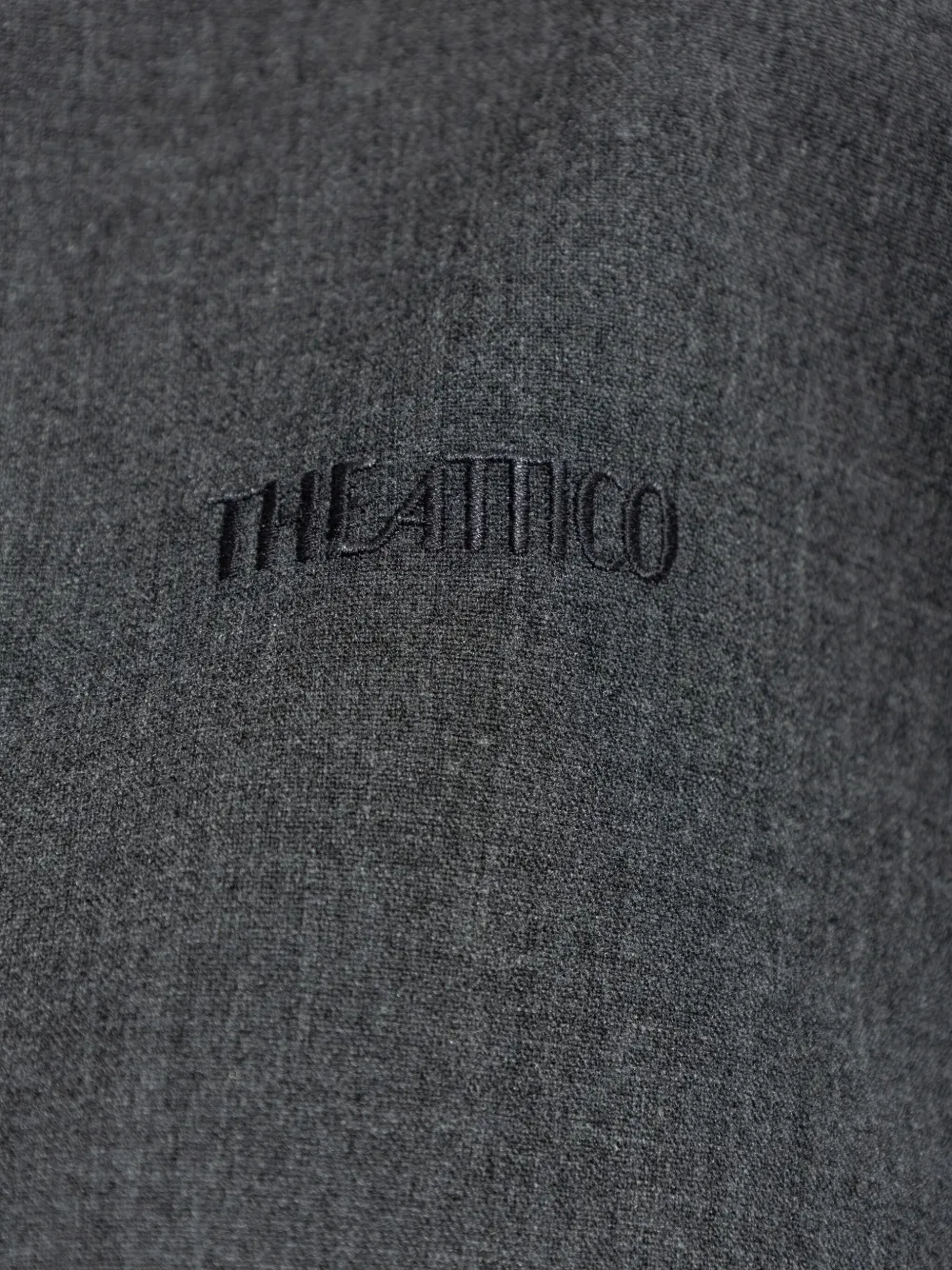Attico Banded-cuff Collared Top In Gray