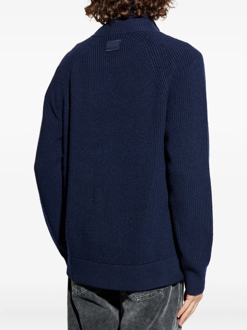 Isabel Marant Ribbed Zip-up Cardigan In Blue