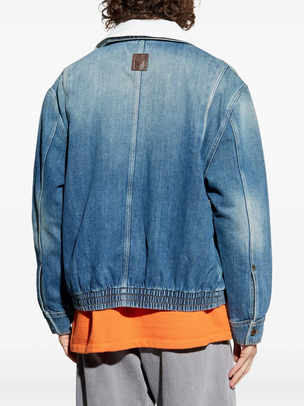 LOEWE Denim jack met contrasterende kraag Blauw