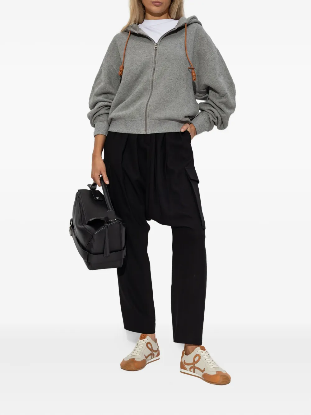 LOEWE hooded zip-up sweatshirt Grijs