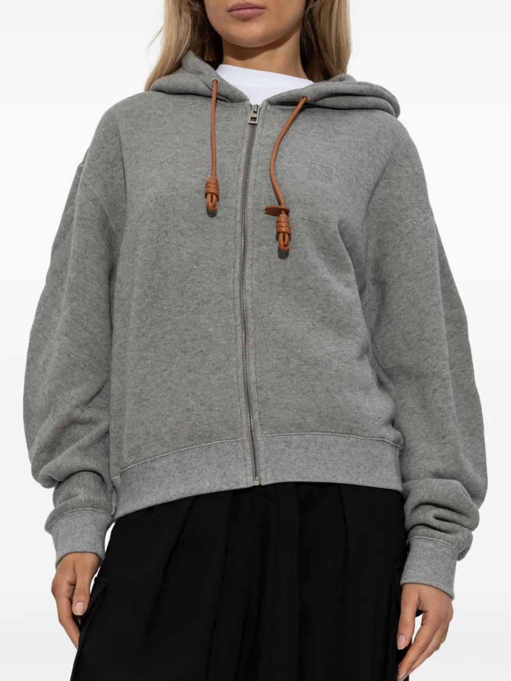 LOEWE hooded zip-up sweatshirt Grijs