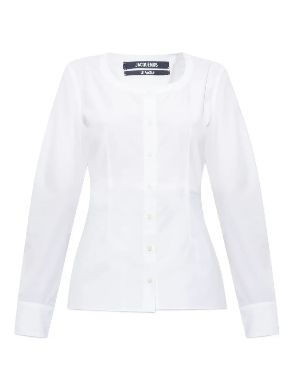 Jacquemus Button-front Long-sleeve Blouse In White