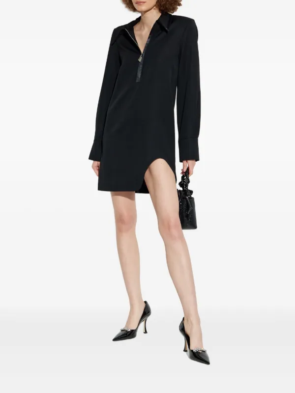 The Attico zip-front Mini Shirt Dress | Black | FARFETCH