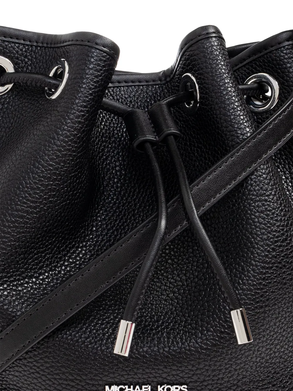 Michael Michael Kors Drawstring Leather Bucket Bag In Black