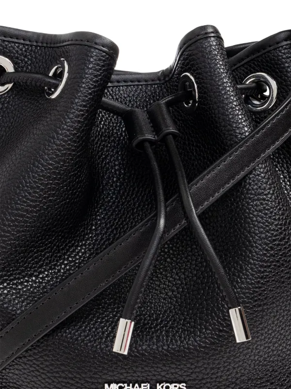 Michael Michael Kors Drawstring Leather Bucket Bag | Black | FARFETCH
