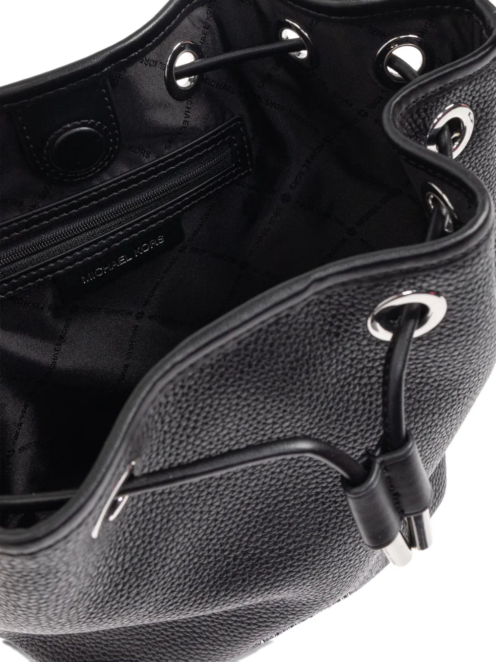 Michael Michael Kors Drawstring Leather Bucket Bag In Black