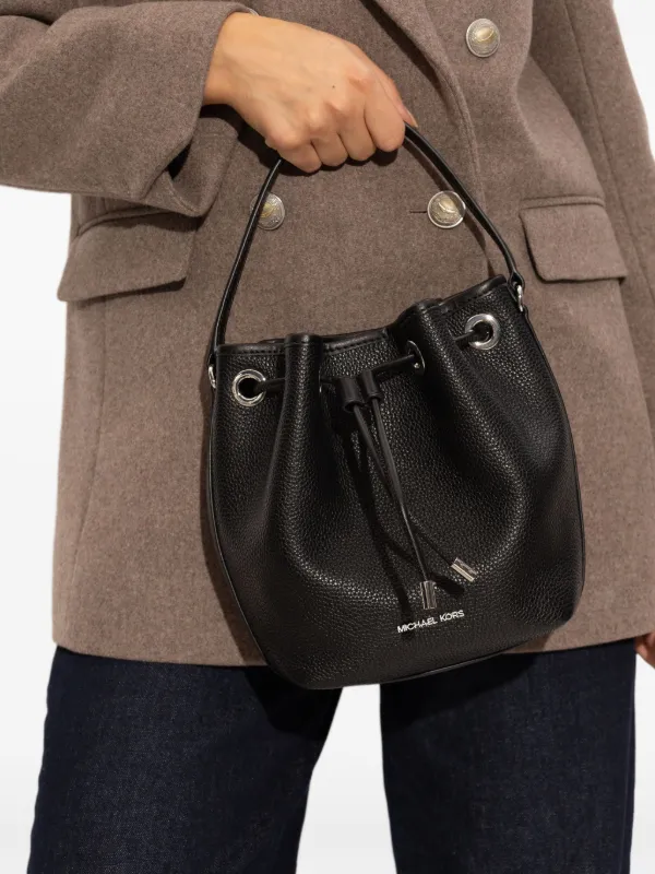 Michael Michael Kors Drawstring Leather Bucket Bag | Black | FARFETCH