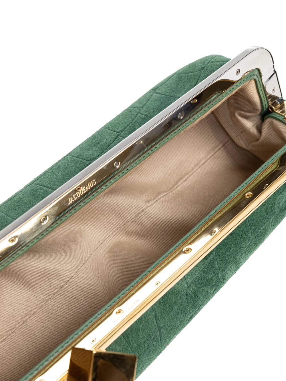 Jacquemus Crocodile-effect Clasp Tote Bag In Green