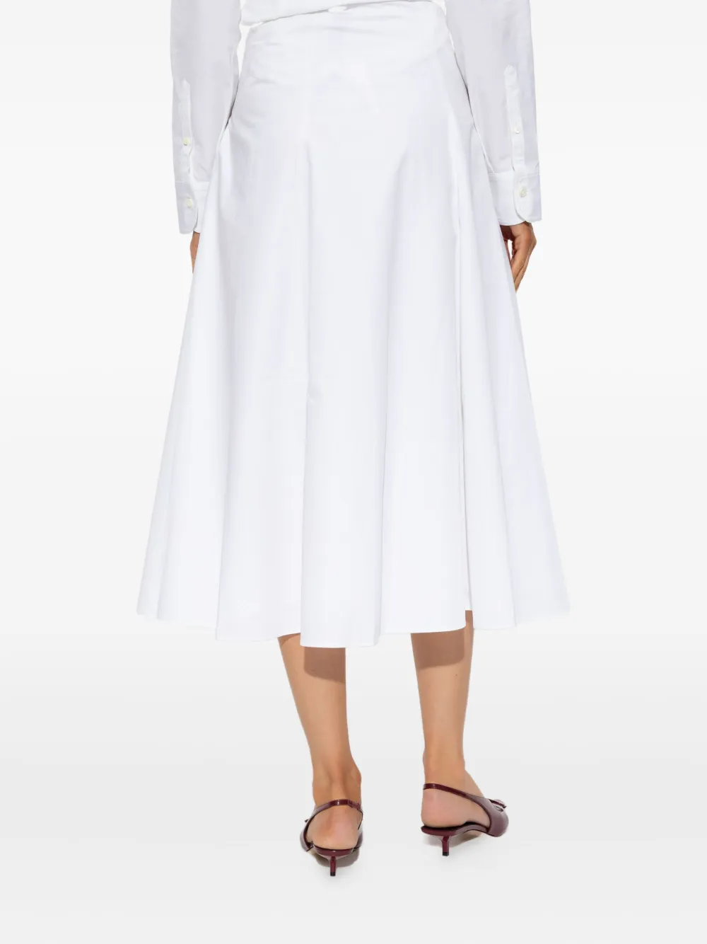 Jacquemus Panelled Flared Midi Skirt In White