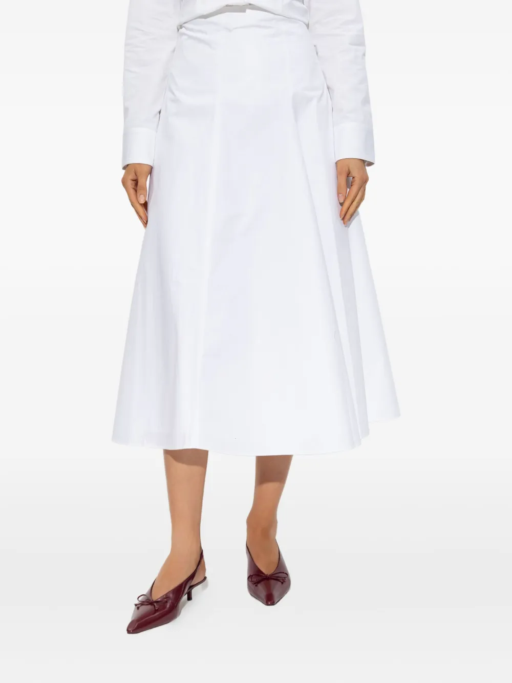 Jacquemus Panelled Flared Midi Skirt In White