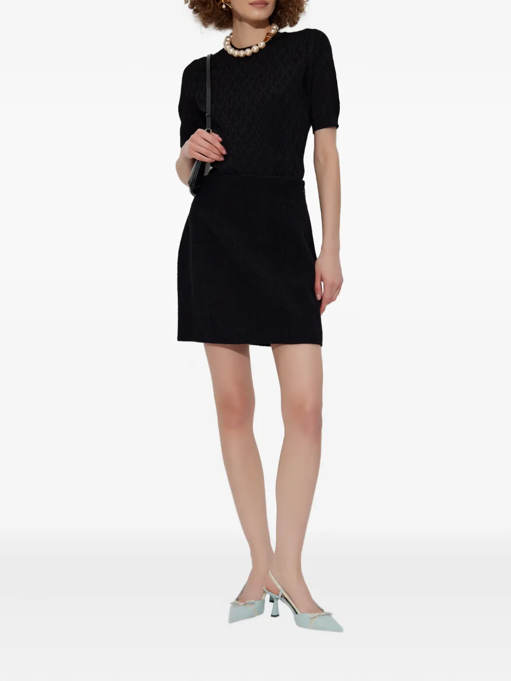 Alessandra Rich Mini-rok met A-lijn Zwart